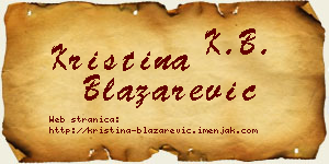 Kristina Blažarević vizit kartica
